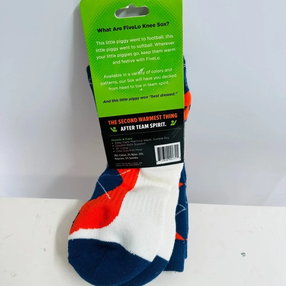 Fivelo Warmer, Brighter, Louder Argyle Knee Socks Multicolor One Size NWT‎